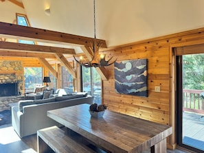 Smart TV, fireplace, video games, books