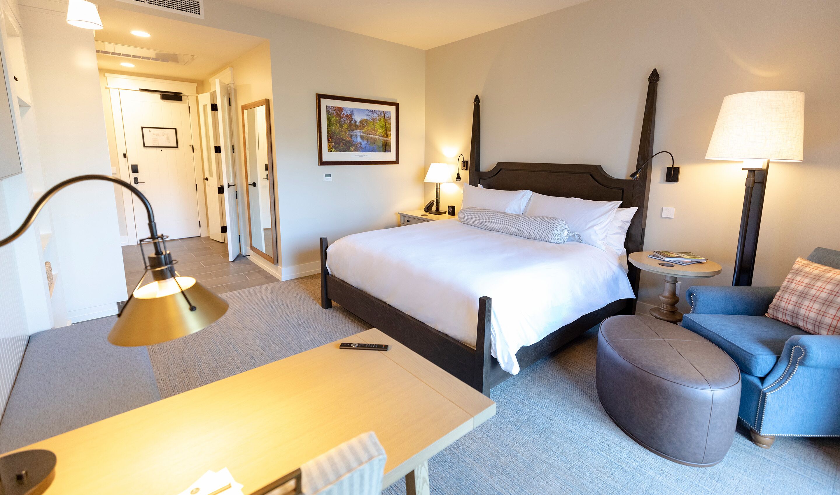 Egyptian cotton sheets, premium bedding, down comforters, in-room safe