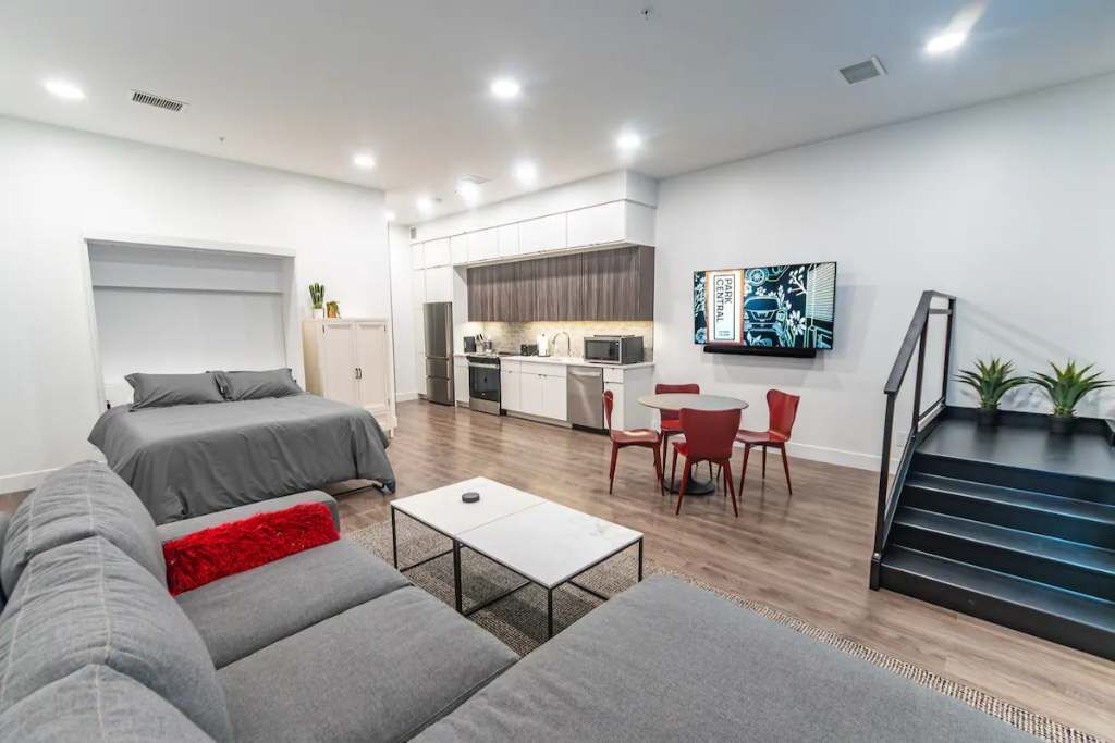 Downtown! Brand New, Modern, Massive Studio with Kitchen + Game Room & Theater.