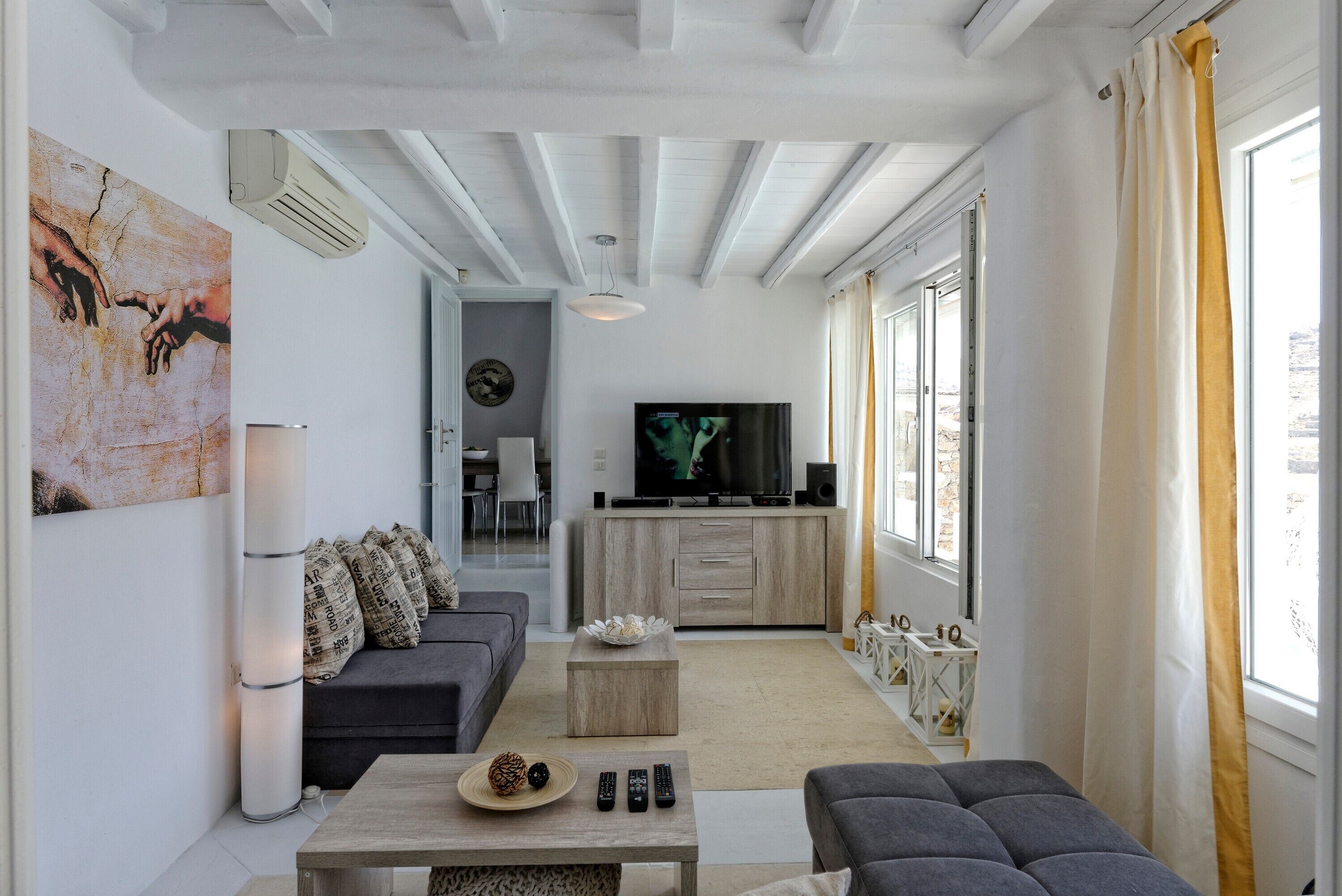 TV, fireplace, DVD player, stereo