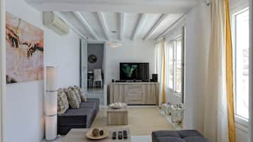 TV, fireplace, DVD player, stereo