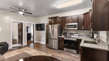 Apartment | Living area | 57-inch Smart TV with digital channels, Netflix, Hulu
