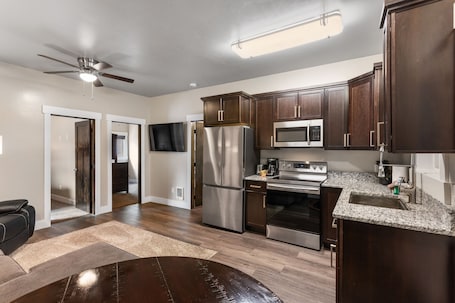 Apartment | Living area | 57-inch Smart TV with digital channels, Netflix, Hulu