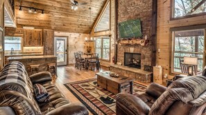 Télévision, cheminée, jeux vidéo