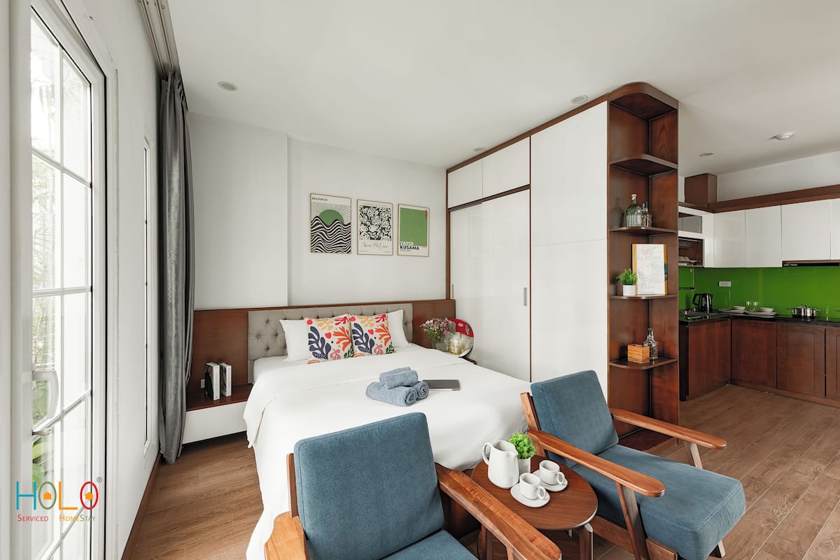 1 Schlafzimmer, individuell dekoriert, individuell eingerichtet