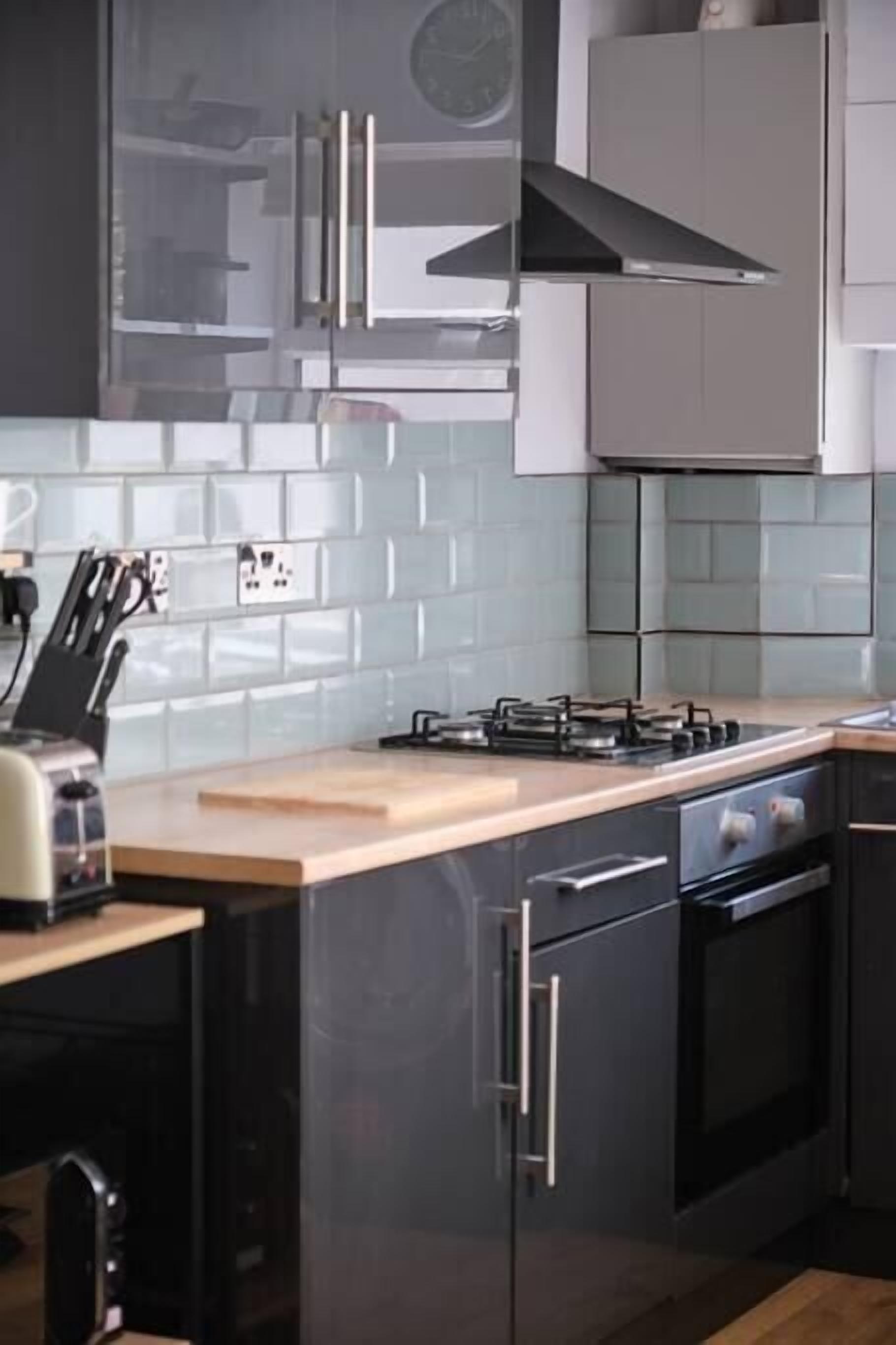 Fridge, microwave, oven, toaster