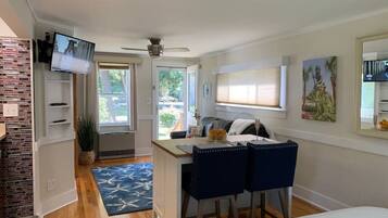 Desk, iron/ironing board, travel crib, WiFi (free)