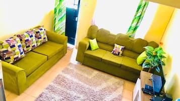 City Apartment | Living area | 24-inch TV with digital channels