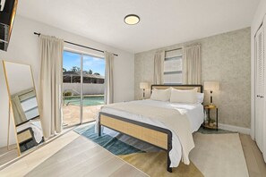 4 bedrooms, iron/ironing board, travel cot, WiFi