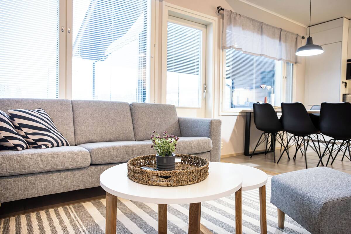Appartement Supérieur, 3 chambres, cheminée, vue partielle sur le lac (A5) | Coin séjour