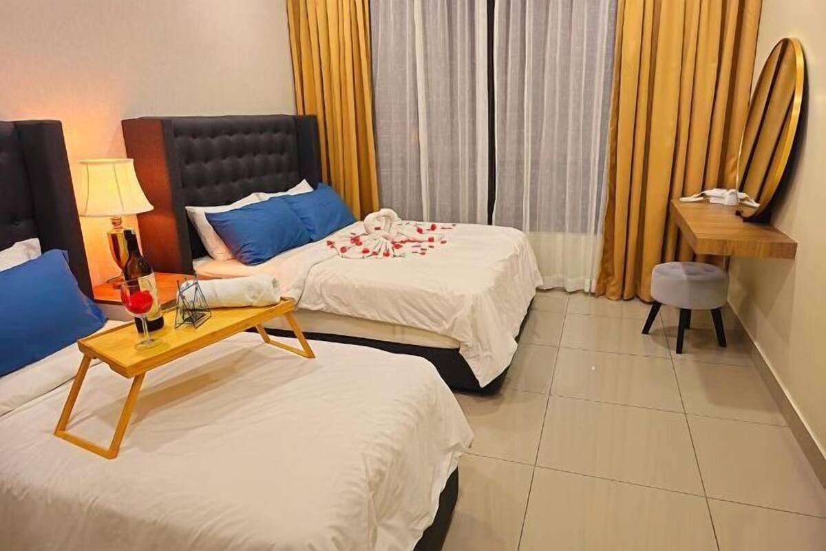 2 habitaciones, decoración personalizada y muebles diferentes