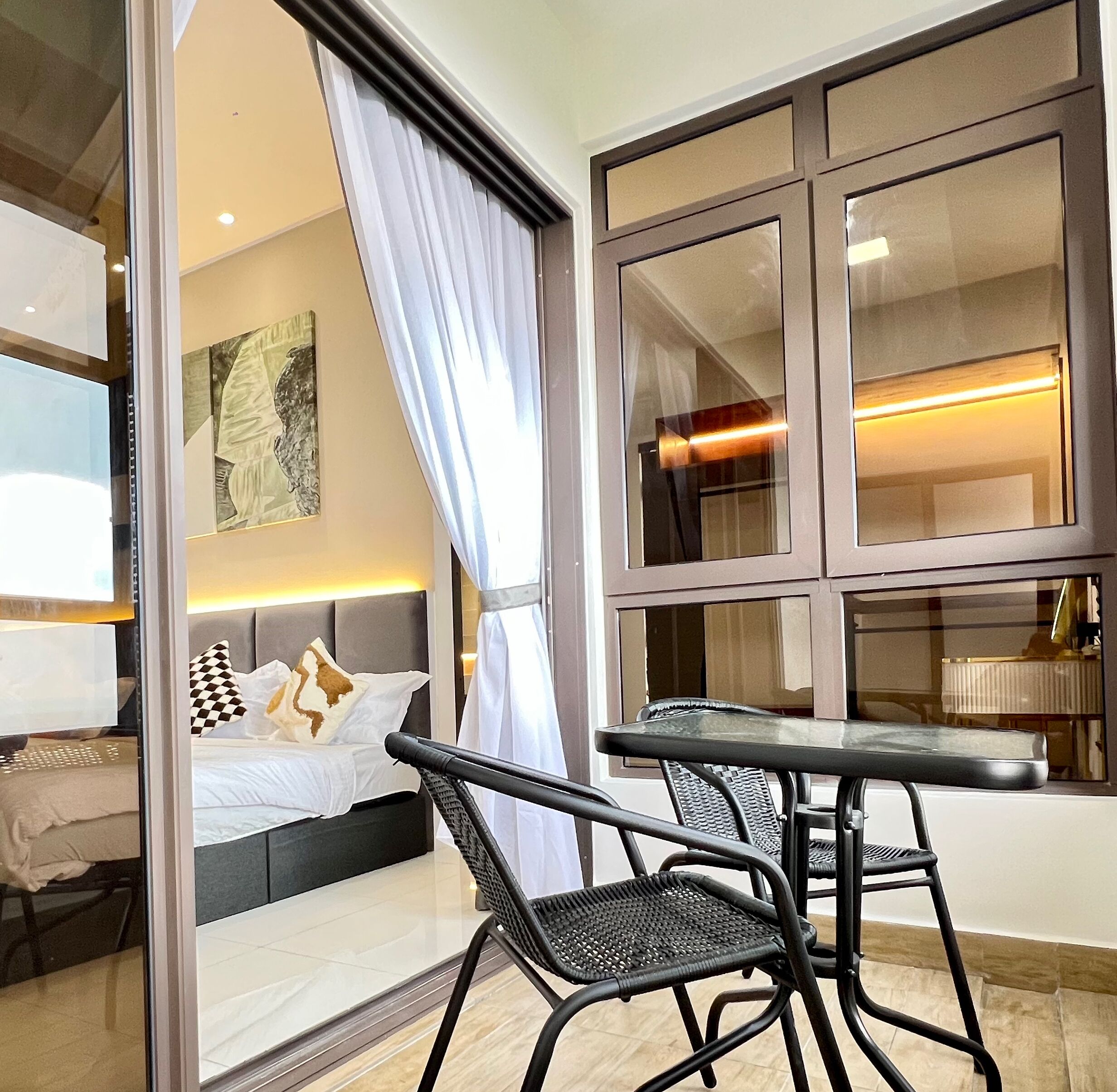 Individually decorated, individually furnished, desk, blackout curtains