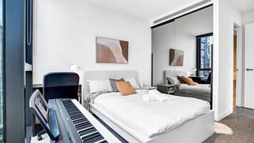 2 bedrooms, iron/ironing board, WiFi, bed sheets