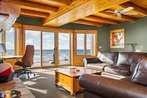TV, fireplace, ping pong, computer monitors - Beautiful House on Lake Michigan! 10 Minutes HS! Private Sandy Beach! (Harbor Springs)
