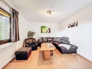 Télévision, cheminée, baby-foot