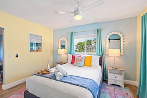 Iron/ironing board, travel crib, free WiFi, bed sheets