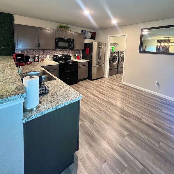 Microwave, oven, stovetop, dishwasher