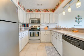 Fridge, microwave, stovetop, dishwasher - Walk to Beach: Gem w/ Balcony in Sea Grove Resort (Surfside Beach)