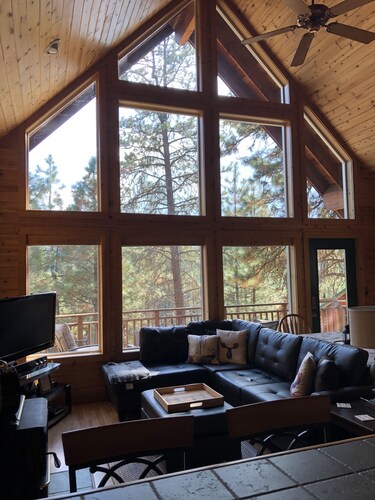 Quiet 1 BR + loft cabin great for weekend getaways & stargazing. Pet Friendly!