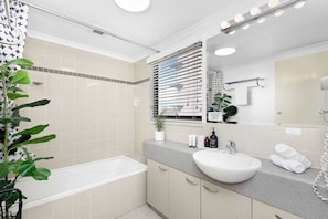 Hair dryer, towels