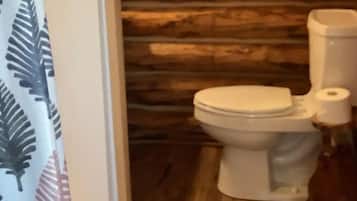 Shower, towels, soap, shampoo