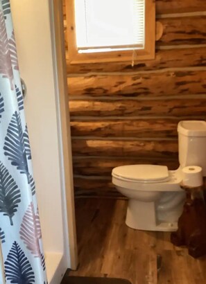 Shower, towels, soap, shampoo