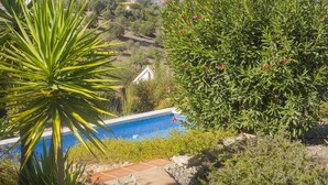 A pool surrounded by lush greenery and a mountainous backdrop. - Cubo's La Maison de Mily / fireplace / private pool / free wifi (Coín)