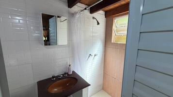 Shower, soap, shampoo, toilet paper