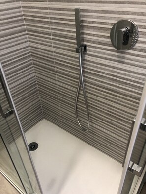 Regadera, secadora de cabello, bidet, toallas 