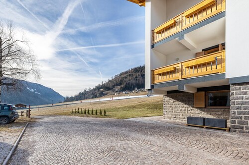 Apartment 'Villa Maria Moena' with Mountain View, Shared Terrace and Private Garden