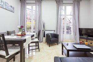 Apartment, Multiple Beds, Balcony, City View | Living area | TV - Beautiful Apt. Historic District - Sol (Madrid)