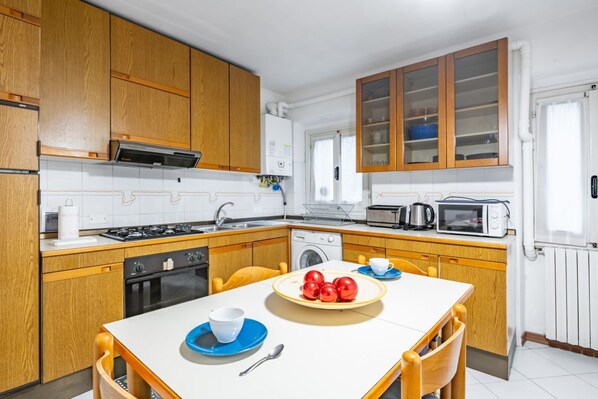 Microwave, oven, stovetop, toaster