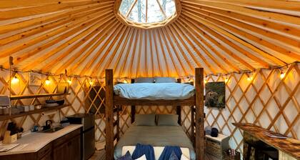 New creekside yurt with Mountain View’s, minutes from town!