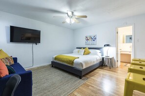 Desk, iron/ironing board, travel cot, free WiFi
