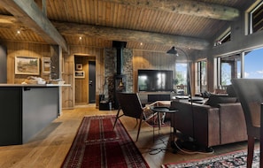 Smart TV, fireplace, stereo
