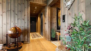 A wooden interior with a globe on a stand, a door labeled 'dream', and a plant. - Awesome home in Hornindal with WiFi (Hornindal)