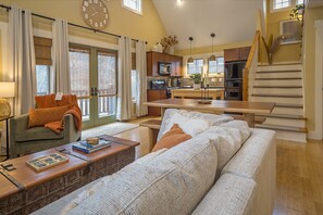 TV, fireplace, DVD player, table football - Cheshire Cottage | Pet Friendly, Hot Tub & 5-Minutes to Town! (Black Mountain)