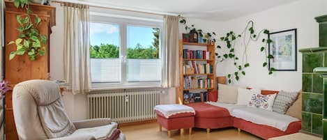 Télévision, cheminée, lecteur de DVD, chaßne hi-fi