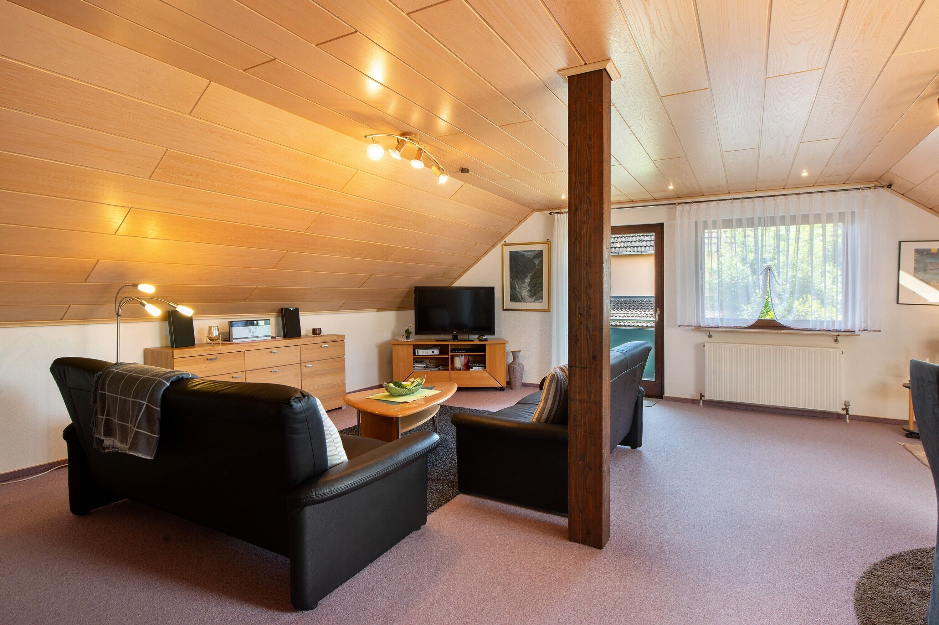 TV, DVD player, stereo