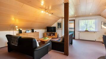 TV, DVD player, stereo