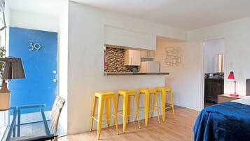 Desk, iron/ironing board, travel crib, free WiFi