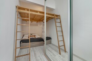 Apartment, 1 Schlafzimmer, Küche | 1 Schlafzimmer, Bettwäsche