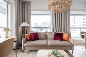 Living area - New 2BR Apt with Balcony, Sauna & Great Location (Tampere)