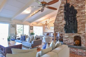 TV, offices - Waterfront home with Hot Tub, Firepit and Game Room (Eastham)