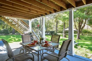 Outdoor dining - Lake House in Centerville with Private Water Access! (Barnstable)