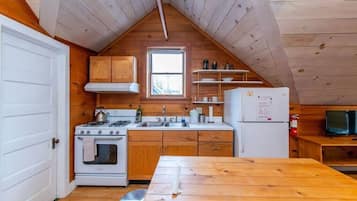 Fridge, oven, stovetop, coffee/tea maker