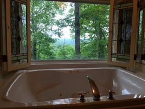 XL Jacuzzi tub with a view.