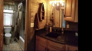 Hair dryer, towels, toilet paper