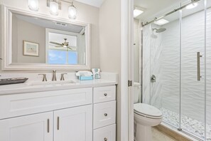 Apartment, 2 Bedrooms | Bathroom | Towels - Beach Villas # 506-250 Estero Blvd 2 Bedroom Apts by RedAwning (Fort Myers Beach)