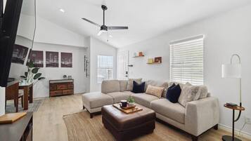 TV, fireplace, offices